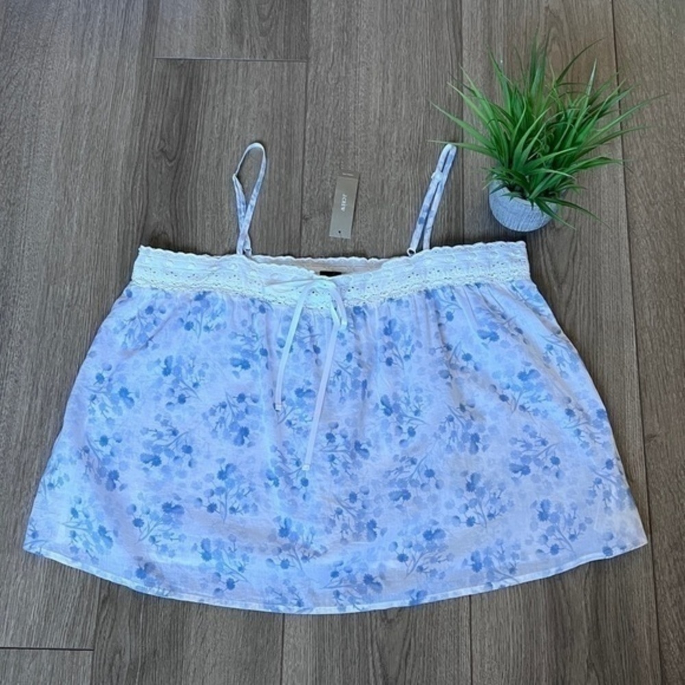 J. Crew Cotton Voile Embroidered Pajama Tank In Watercolor Size Medium